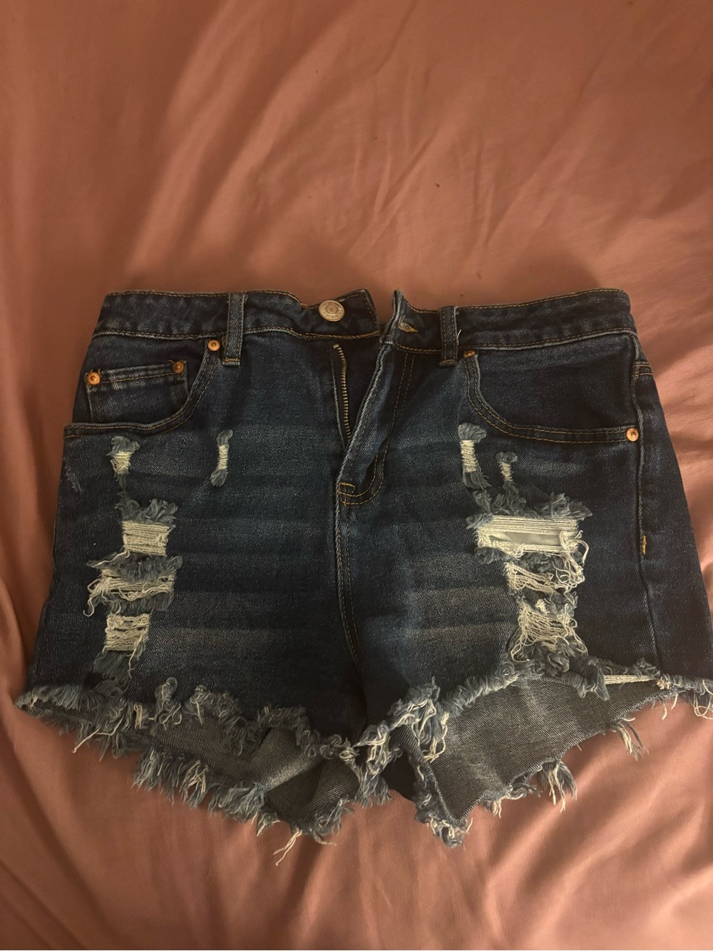 Distressed Dark Blue Denim Women’s Shorts Almost Famous Size 9